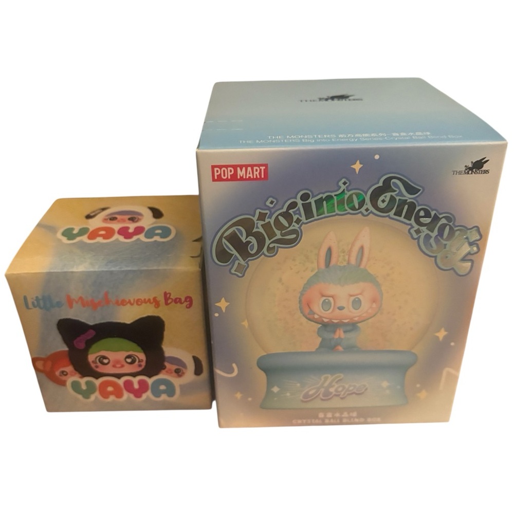 Popmart Labubu Big Into Energy Light Up Snow Globe Blind Box and Baby 3 Yaya